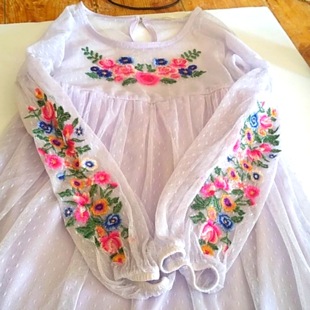 Speechless kids flower embroidered pastel dress